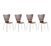 Lot de 4 chaises empilables Calisto , Noyer Noyer G