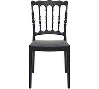 Lot de 4 chaises empilables Napoleon en Polypropylene Noir
