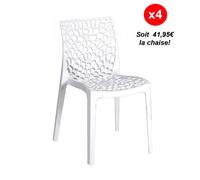 Lot de 4 chaises empilables TELA / Blanc