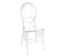 Lot de 4 chaises empilables transparentes en acrylique - Design moderne | Matériau PC transparent avec design de joints en bambou - Convient pour les salons et les salles de fête
