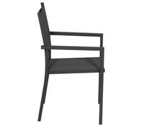 Lot de 4 chaises en aluminium anthracite - textilène gris