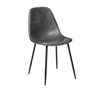 Lot de 4 chaises en bois coloris gris - Longueur 52.5 x Profondeur 43.5 x Hauteur 82 cm --