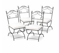 Lot de 4 chaises de jardin de style méditerranéen Malaga, en fer noir, 105 cm