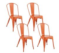 Lot de 4 chaises en métal NIKO - Orange
