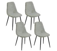 Lot de 4 chaises en tissu chenille et pieds métal TYKA - Vert