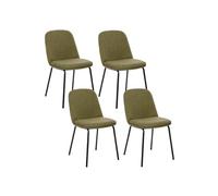 - Lot de 4 chaises en tissu et pieds métal NEORA - Cèdre et noir - Neora