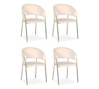 Lot de 4 Chaises en Velours "Batora" 79cm Beige