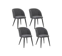 - Lot de 4 chaises en velours côtelé CELESTE - Gris foncé - Celeste