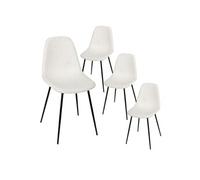 Lot de 4 chaises en velours côtelé coloris crème - AMORY - ALTOBUY