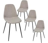 AltoBuy Lot de 4 chaises en Velours côtelé Coloris Taupe - Amory