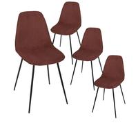 Lot de 4 chaises en velours côtelé coloris terracotta - AMORY