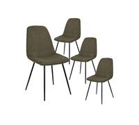 Lot de 4 chaises en velours côtelé coloris vert - AMORY - ALTOBUY