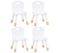Lot de 4 Chaises Enfant Blanches en Bois avec Dossier Nuage | Dossier en Forme de Nuage, 32 x 32 x 50 cm, Chambre & Salle de Jeux, Effet Bois Naturel, Usage Intérieur