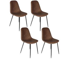 Lot de 4 Chaises - HOME DECO FACTORY - Amber - Design - Marron