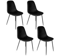 Lot de 4 Chaises - HOME DECO FACTORY - Amber - PU - Confortables - Noires