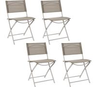 Lot de 4 Chaises - HOME DECO FACTORY - Elba - Pliante - Moderne - Beige
