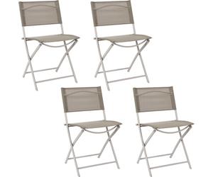 Lot de 4 Chaises - HOME DECO FACTORY - Elba - Pliante - Moderne - Beige