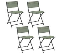 Lot de 4 Chaises - HOME DECO FACTORY - Elba - Pliante - Moderne - Verte