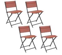 Lot De 4 Chaises - Home Deco Factory - Elba - Pliante - Rouge