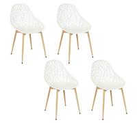Lot de 4 Chaises - HOME DECO FACTORY - Lucena - Ajourées - Blanches