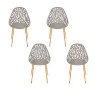 Lot De 4 Chaises - Home Deco Factory - Lucena - Ajourées - Ergonomiques - Taupe