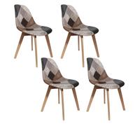Lot de 4 Chaises - HOME DECO FACTORY - Patchwork PU - Multicolore