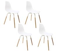 Lot de 4 Chaises - HOME DECO FACTORY - Phenix - Design Scandinave - Blanches