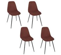 Lot De 4 Chaises - Home Deco Factory - Scott - Côtele - Orange
