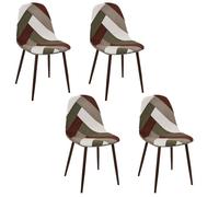 Lot De 4 Chaises - Home Deco Factory - Scott - Patchwork - Côtelé - Multicolore