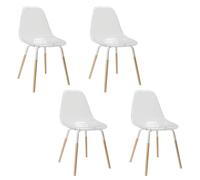 Lot de 4 Chaises - HOME DECO FACTORY - Transparentes - Scandinaves - Blanches