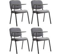 Lot de 4 Chaises Ken en tissu avec tablette rabattable , Gris Gris G