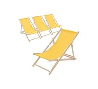 Ecd germany lot de 4 chaises longues - Jaune