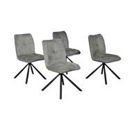 Lot de 4 chaises pivotantes de salle à manger CORTINA/ Gris clair