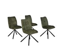 Lot de 4 chaises pivotantes de salle à manger CORTINA/ Vert