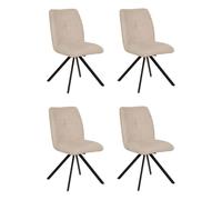 Lot de 4 Chaises Pivotantes "Gira" 88cm Beige