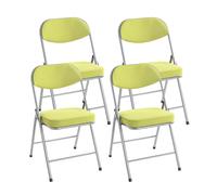 Lot de 4 chaises pliables rembourrées coloris vert - Longueur 47 x Hauteur 79 x Profondeur 53 cm