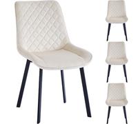 Lot de 4 chaises pour Salle à Manger, Maison, Bureau, Salon, Salle d'attente, Chaise Ergonomique avec revêtement en Velours et Pieds Noir, Fauteuil Design Moderne Confortable avec Structure Robuste