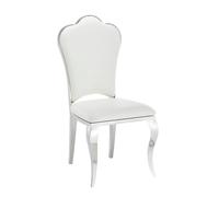 Lot de 4 Chaises Prestige Chrome simili cuir Blanc- SAKURA