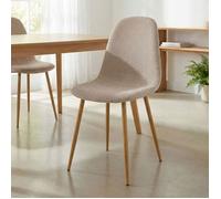 Lot de 4 chaises PUNTA de Salle à Manger, Assise en Tissu Beige, Design Scandinave pour Table à Manger