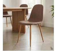 IDIMEX Chaise de Salle à Manger Punta en Tissu Lot de 4 - Brun foncé | 45 × 86 × 53 cm (L × H × P), sans accoudoirs, hauteur d’assise 48 cm, Style scandinave