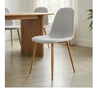 Lot de 4 chaises PUNTA de Salle à Manger, Assise en Tissu Gris Clair, Design Scandinave pour Table à Manger