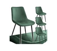 Lot de 4 chaises Rembourrées aspect velours ergonomiques vert foncé