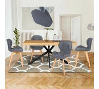 IDMarket Lot de 4 chaises de salle à manger ROBINE tissu gris H. 79 cm