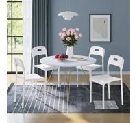 Lot de 4 Chaises Salle a Manger en Plastique Empilables, Charge 113 kg | Chaise Cuisine Scandinaves, Dossier Ergonomique, Assise Imperméable, 40 x 45,6 x 76,5 cm, pour Salle à Manger, Cuisine, Café