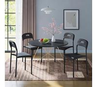 Lot de 4 Chaises Salle a Manger en Plastique Empilables, Charge 113 kg | Chaise Cuisine Scandinaves, Dossier Ergonomique, Assise Imperméable, 40 x 45,6 x 76,5 cm, pour Salle à Manger, Cuisine, Café