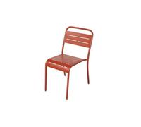 CONCEPT USINE | Lot de 4 Chaises Salon de Jardin Repas BERGAME Terracotta | Empilables | Acier Anti-Corrosion Finition Poudrée | Design Moderne | Résistantes UV & Intempéries | Extérieur Terrasse