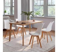 Lot de 4 chaises SARA blanches pour salle à manger design scandinave - IDMARKET