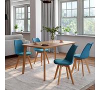 Lot de 4 chaises SARA bleu canard pour salle à manger