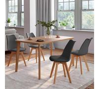 Lot De 4 Chaises Sara Gris Foncé Pour Salle À Manger