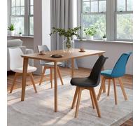 IDMarket Lot de 4 chaises de salle à manger SARA scandinaves gris foncé/gris clair/blanc/bleu